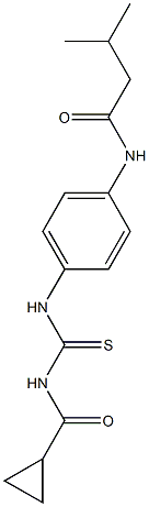 N-[4-({[(cyclopropylcarbonyl)amino]carbothioyl}amino)phenyl]-3-methylbutanamide 구조식 이미지