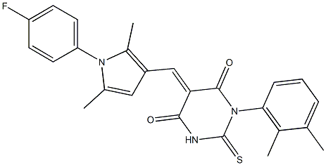 1-(2,3-dimethylphenyl)-5-{[1-(4-fluorophenyl)-2,5-dimethyl-1H-pyrrol-3-yl]methylene}-2-thioxodihydro-4,6(1H,5H)-pyrimidinedione Structure