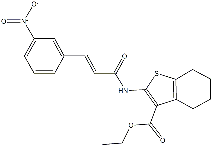 ethyl 2-[(3-{3-nitrophenyl}acryloyl)amino]-4,5,6,7-tetrahydro-1-benzothiophene-3-carboxylate Structure