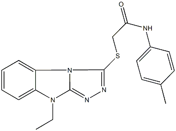 2-[(9-ethyl-9H-[1,2,4]triazolo[4,3-a]benzimidazol-3-yl)sulfanyl]-N-(4-methylphenyl)acetamide 구조식 이미지
