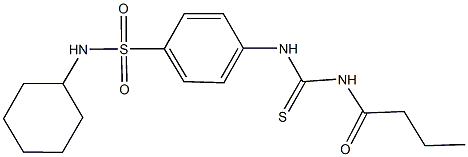 4-{[(butyrylamino)carbothioyl]amino}-N-cyclohexylbenzenesulfonamide 구조식 이미지