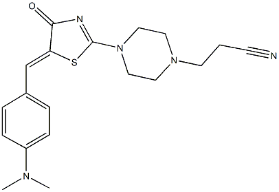 3-(4-{5-[4-(dimethylamino)benzylidene]-4-oxo-4,5-dihydro-1,3-thiazol-2-yl}-1-piperazinyl)propanenitrile Structure