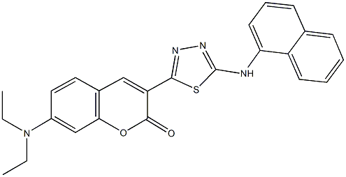 7-(diethylamino)-3-[5-(1-naphthylamino)-1,3,4-thiadiazol-2-yl]-2H-chromen-2-one 구조식 이미지