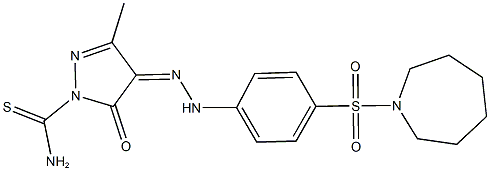 4-{[4-(azepan-1-ylsulfonyl)phenyl]hydrazono}-3-methyl-5-oxo-4,5-dihydro-1H-pyrazole-1-carbothioamide 구조식 이미지