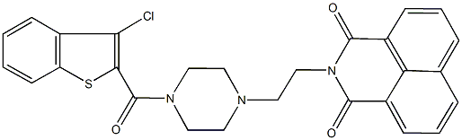 2-(2-{4-[(3-chloro-1-benzothien-2-yl)carbonyl]-1-piperazinyl}ethyl)-1H-benzo[de]isoquinoline-1,3(2H)-dione Structure