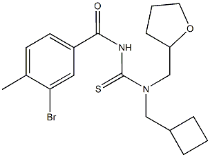 N'-(3-bromo-4-methylbenzoyl)-N-(cyclobutylmethyl)-N-(tetrahydro-2-furanylmethyl)thiourea 구조식 이미지