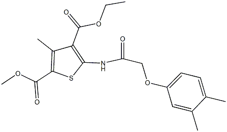 4-ethyl 2-methyl 5-{[(3,4-dimethylphenoxy)acetyl]amino}-3-methyl-2,4-thiophenedicarboxylate Structure