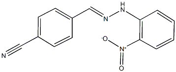 4-(2-{2-nitrophenyl}carbohydrazonoyl)benzonitrile 구조식 이미지