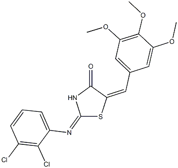 2-[(2,3-dichlorophenyl)imino]-5-(3,4,5-trimethoxybenzylidene)-1,3-thiazolidin-4-one Structure