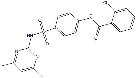 2-chloro-N-(4-{[(4,6-dimethyl-2-pyrimidinyl)amino]sulfonyl}phenyl)benzamide 구조식 이미지
