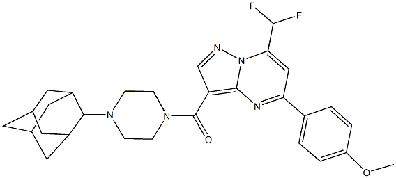 4-[3-{[4-(2-adamantyl)-1-piperazinyl]carbonyl}-7-(difluoromethyl)pyrazolo[1,5-a]pyrimidin-5-yl]phenyl methyl ether 구조식 이미지