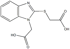 {[1-(carboxymethyl)-1H-benzimidazol-2-yl]sulfanyl}acetic acid 구조식 이미지