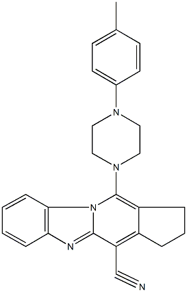 11-[4-(4-methylphenyl)-1-piperazinyl]-2,3-dihydro-1H-cyclopenta[4,5]pyrido[1,2-a]benzimidazole-4-carbonitrile Structure