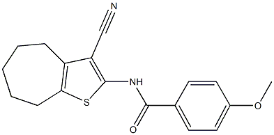 N-(3-cyano-5,6,7,8-tetrahydro-4H-cyclohepta[b]thien-2-yl)-4-methoxybenzamide 구조식 이미지