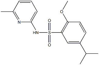 5-isopropyl-2-methoxy-N-(6-methyl-2-pyridinyl)benzenesulfonamide 구조식 이미지