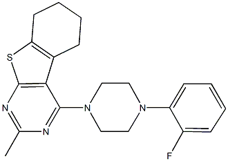 4-[4-(2-fluorophenyl)-1-piperazinyl]-2-methyl-5,6,7,8-tetrahydro[1]benzothieno[2,3-d]pyrimidine 구조식 이미지