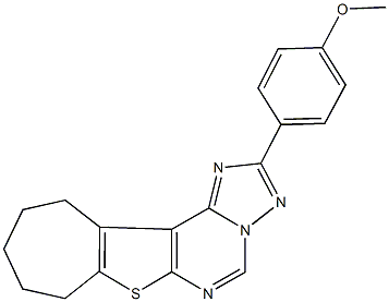 methyl 4-(9,10,11,12-tetrahydro-8H-cyclohepta[4,5]thieno[3,2-e][1,2,4]triazolo[1,5-c]pyrimidin-2-yl)phenyl ether Structure