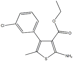 ethyl 2-amino-4-(3-chlorophenyl)-5-methyl-3-thiophenecarboxylate Structure