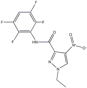 1-ethyl-4-nitro-N-(2,3,5,6-tetrafluorophenyl)-1H-pyrazole-3-carboxamide 구조식 이미지