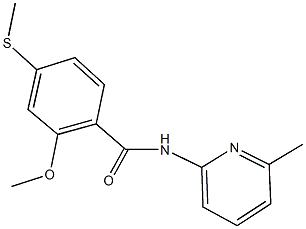 2-methoxy-N-(6-methyl-2-pyridinyl)-4-(methylsulfanyl)benzamide 구조식 이미지