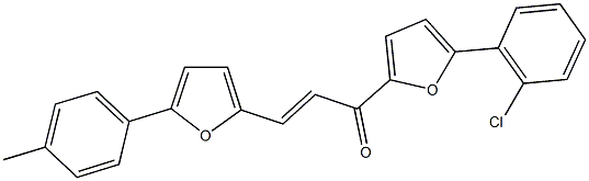 1-[5-(2-chlorophenyl)-2-furyl]-3-[5-(4-methylphenyl)-2-furyl]-2-propen-1-one Structure