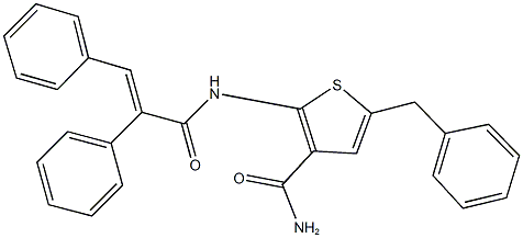 5-benzyl-2-[(2,3-diphenylacryloyl)amino]-3-thiophenecarboxamide Structure