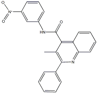 N-{3-nitrophenyl}-3-methyl-2-phenyl-4-quinolinecarboxamide 구조식 이미지