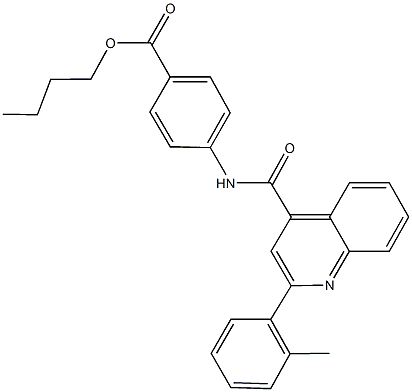 butyl 4-({[2-(2-methylphenyl)-4-quinolinyl]carbonyl}amino)benzoate 구조식 이미지