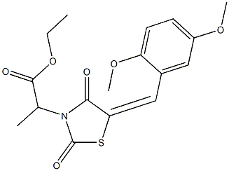 ethyl 2-[5-(2,5-dimethoxybenzylidene)-2,4-dioxo-1,3-thiazolidin-3-yl]propanoate 구조식 이미지