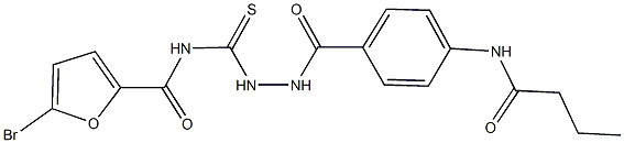 5-bromo-N-({2-[4-(butyrylamino)benzoyl]hydrazino}carbothioyl)-2-furamide 구조식 이미지