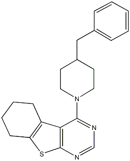 4-(4-benzyl-1-piperidinyl)-5,6,7,8-tetrahydro[1]benzothieno[2,3-d]pyrimidine Structure