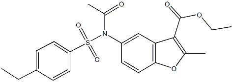 ethyl 5-{acetyl[(4-ethylphenyl)sulfonyl]amino}-2-methyl-1-benzofuran-3-carboxylate 구조식 이미지