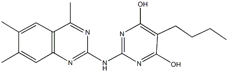 5-butyl-2-[(4,6,7-trimethyl-2-quinazolinyl)amino]-4,6-pyrimidinediol Structure