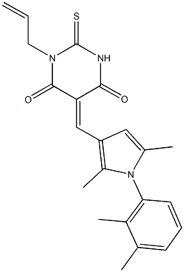 1-allyl-5-{[1-(2,3-dimethylphenyl)-2,5-dimethyl-1H-pyrrol-3-yl]methylene}-2-thioxodihydro-4,6(1H,5H)-pyrimidinedione 구조식 이미지