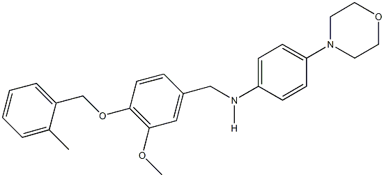 N-{3-methoxy-4-[(2-methylbenzyl)oxy]benzyl}-N-[4-(4-morpholinyl)phenyl]amine Structure