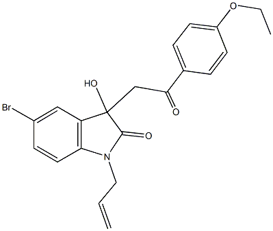 1-allyl-5-bromo-3-[2-(4-ethoxyphenyl)-2-oxoethyl]-3-hydroxy-1,3-dihydro-2H-indol-2-one 구조식 이미지