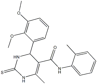 4-(2,3-dimethoxyphenyl)-6-methyl-N-(2-methylphenyl)-2-thioxo-1,2,3,4-tetrahydro-5-pyrimidinecarboxamide Structure