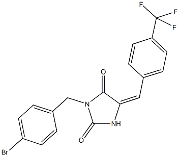 3-(4-bromobenzyl)-5-[4-(trifluoromethyl)benzylidene]-2,4-imidazolidinedione Structure
