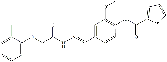 2-methoxy-4-{2-[(2-methylphenoxy)acetyl]carbohydrazonoyl}phenyl 2-thiophenecarboxylate 구조식 이미지