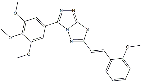 6-[2-(2-methoxyphenyl)vinyl]-3-(3,4,5-trimethoxyphenyl)[1,2,4]triazolo[3,4-b][1,3,4]thiadiazole 구조식 이미지