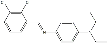 N~1~-(2,3-dichlorobenzylidene)-N~4~,N~4~-diethyl-1,4-benzenediamine 구조식 이미지