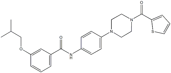3-isobutoxy-N-{4-[4-(2-thienylcarbonyl)-1-piperazinyl]phenyl}benzamide Structure