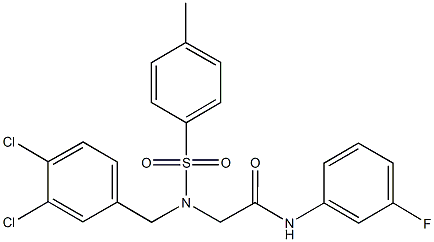 2-{(3,4-dichlorobenzyl)[(4-methylphenyl)sulfonyl]amino}-N-(3-fluorophenyl)acetamide Structure