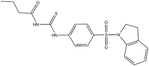 N-butyryl-N'-[4-(2,3-dihydro-1H-indol-1-ylsulfonyl)phenyl]thiourea Structure