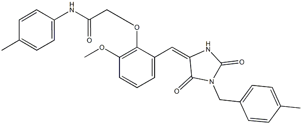 2-(2-methoxy-6-{[1-(4-methylbenzyl)-2,5-dioxo-4-imidazolidinylidene]methyl}phenoxy)-N-(4-methylphenyl)acetamide 구조식 이미지