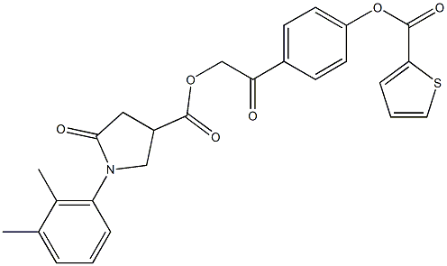 2-oxo-2-{4-[(2-thienylcarbonyl)oxy]phenyl}ethyl 1-(2,3-dimethylphenyl)-5-oxo-3-pyrrolidinecarboxylate Structure
