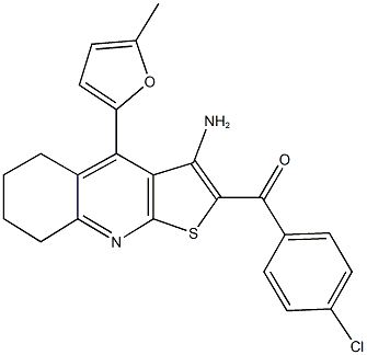 [3-amino-4-(5-methyl-2-furyl)-5,6,7,8-tetrahydrothieno[2,3-b]quinolin-2-yl](4-chlorophenyl)methanone Structure
