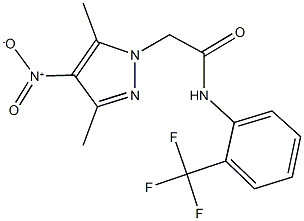 2-{4-nitro-3,5-dimethyl-1H-pyrazol-1-yl}-N-[2-(trifluoromethyl)phenyl]acetamide Structure