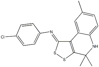 N-(4-chlorophenyl)-N-(4,4,8-trimethyl-4,5-dihydro-1H-[1,2]dithiolo[3,4-c]quinolin-1-ylidene)amine 구조식 이미지