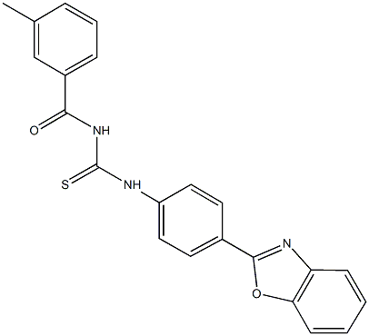 N-[4-(1,3-benzoxazol-2-yl)phenyl]-N'-(3-methylbenzoyl)thiourea 구조식 이미지